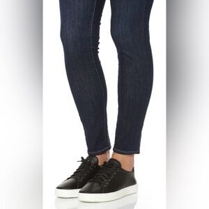 Rag & Bone Kent Black White Leather Lace Up Sneakers Athletic Shoes Size 7.5